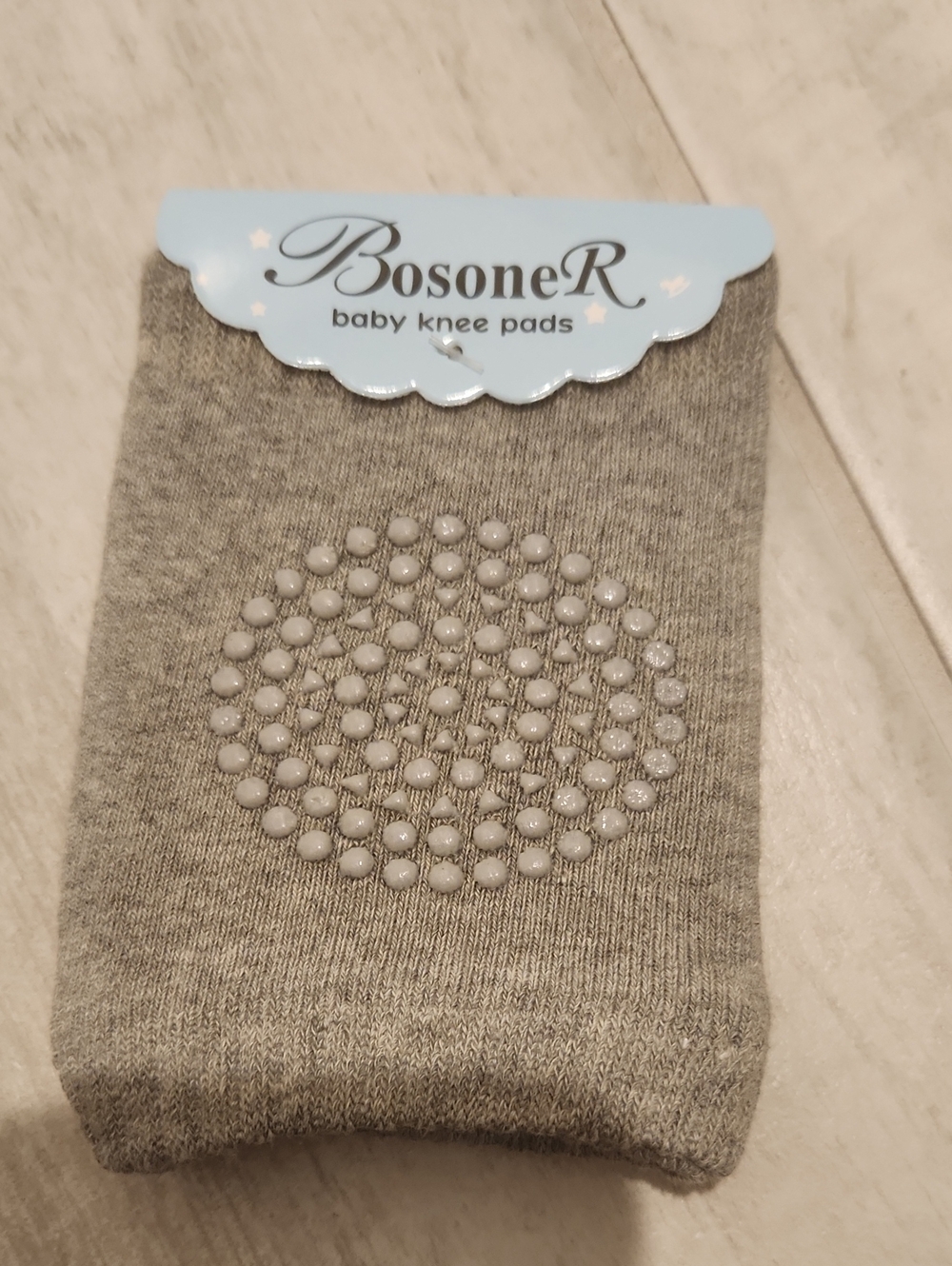 BosoneR Baby Knee Pads - Gray with Non-Slip Dots
